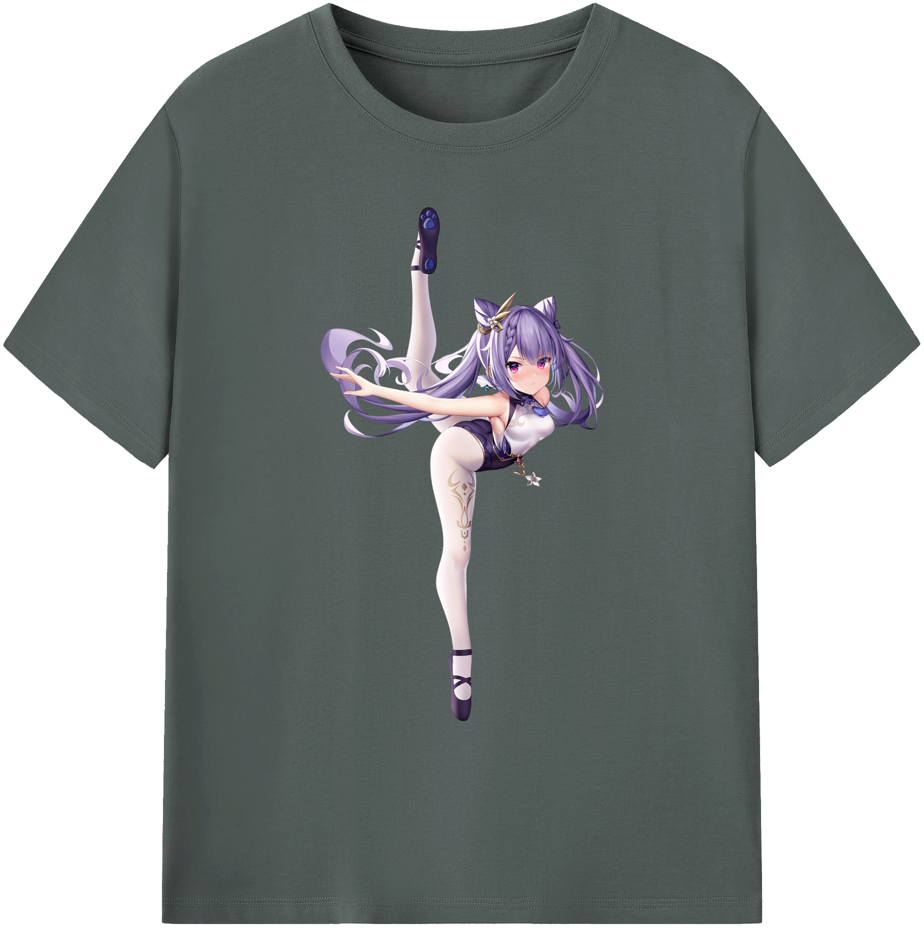 げんし神 刻晴 こくせい genshin Kokusei 綿100％ メンズ半袖Tシャツ｜肌触りやわらか＆通気性
